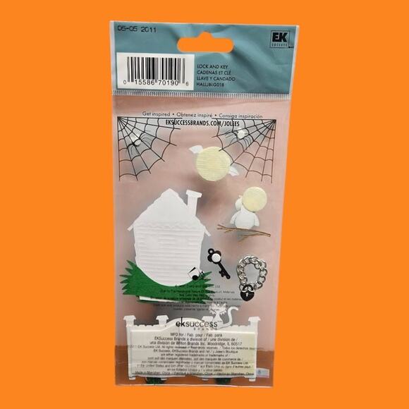 Halloween Stickers: Jolee's Lock And Key, Haunted House, Orange Alphabet Numbers - Picture 4 of 9